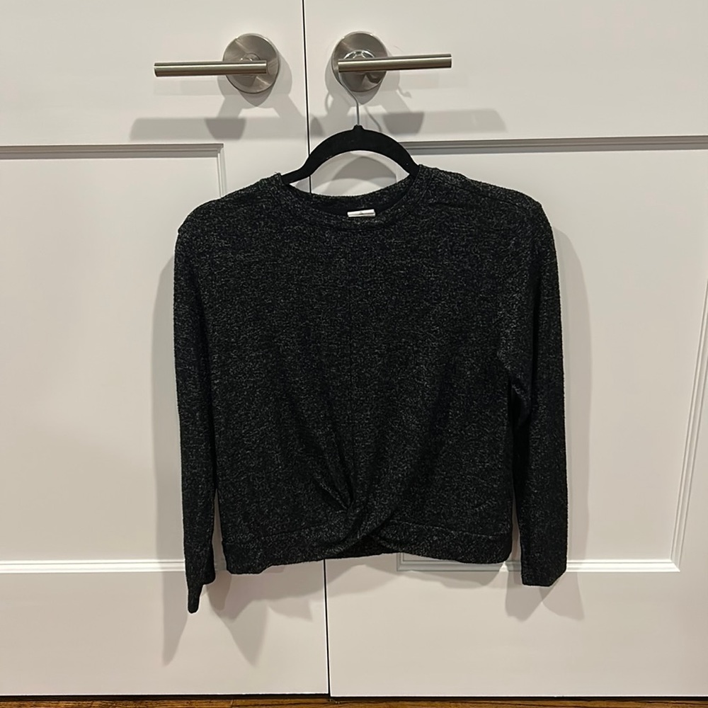 Gap Kids Soft Long Sleeve Twist in front, Color: Black